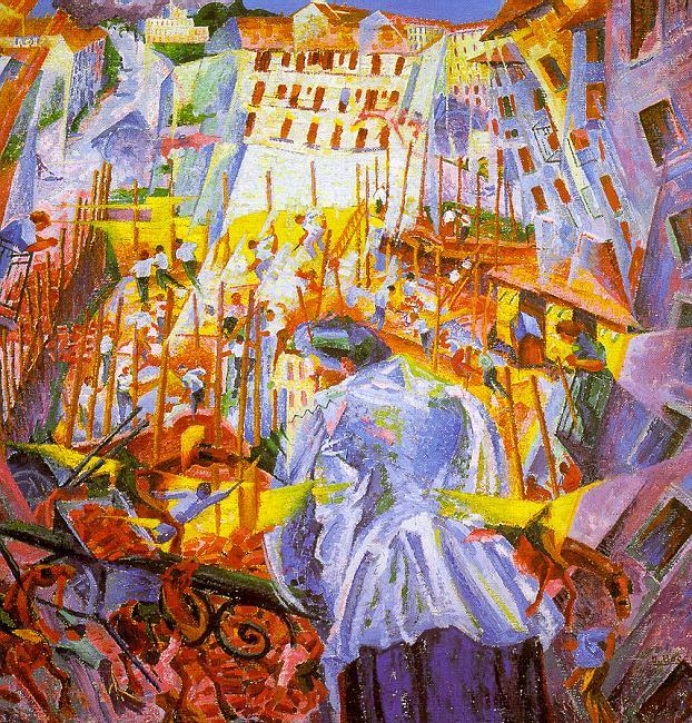 Umberto Boccioni Street Noises Invade the House oil painting picture